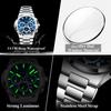 POEDAGAR Business Man Wristwatch Date Chronograph Waterproof Luminous Luxury Watch Stainless Steel Quartz Watches Male