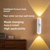 Double-head LED Night Light with Motion Sensor RGB Rechargeable Magnetic Wall Lamp Mood Ambient Light for Cabinet Hallway Stair