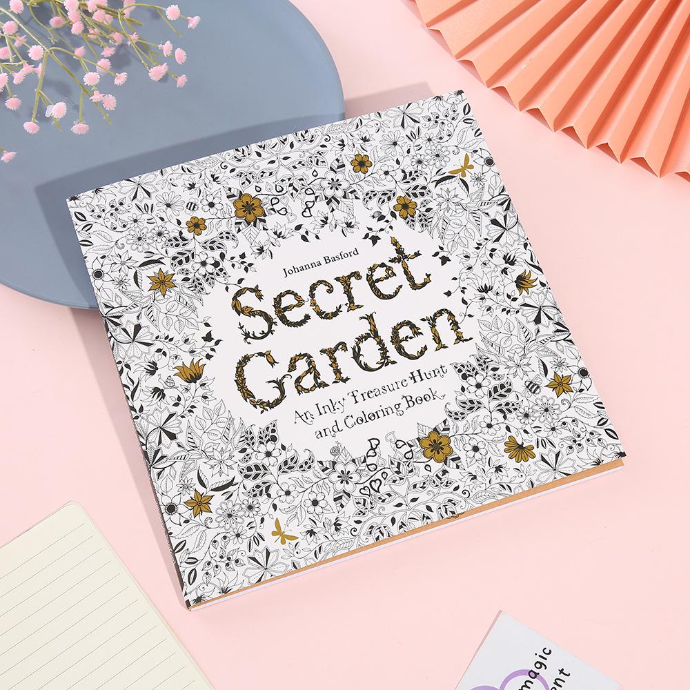 Malbuch für Erwachsene: Der geheime Garten: Handbemalte Dekompressionsausgabe