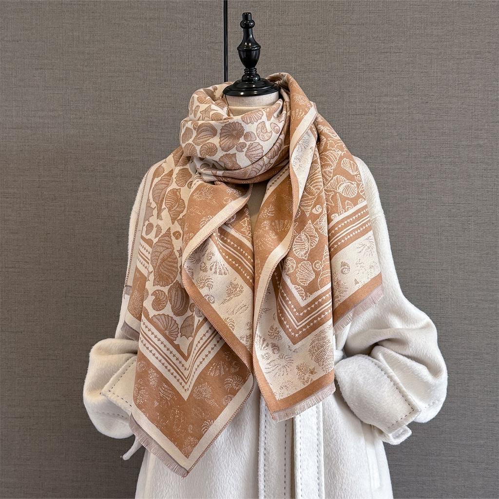 Autumn Winter Cashmere Scarf Women Two-Sided Cashew Flower Female Shawl Wrap Scarves Lady Thick Warm Blanket Echarpe Pashmina