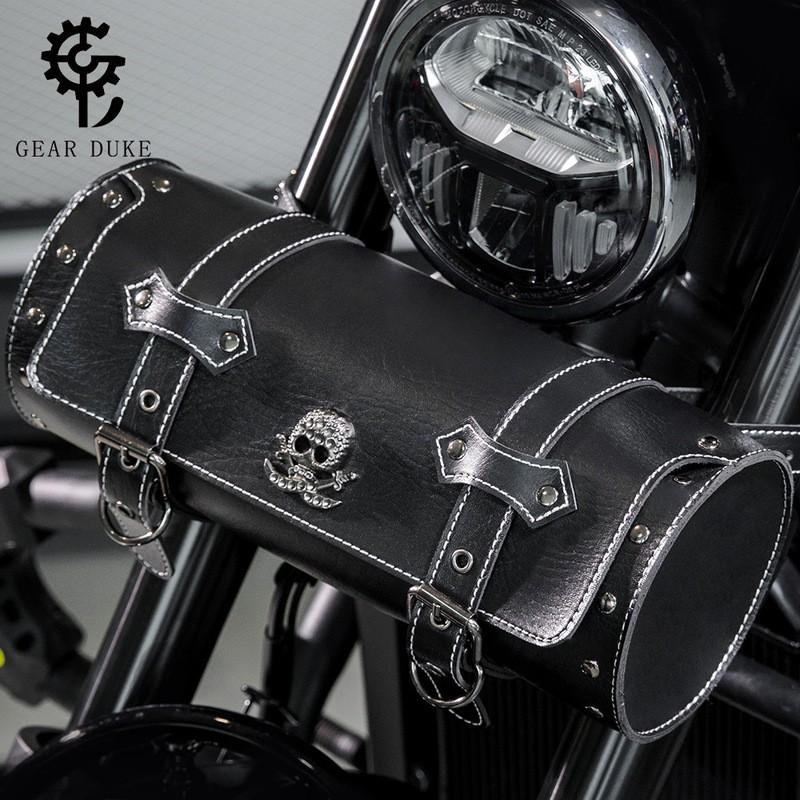 Sac de guidon de moto Sacoche à outils étanche Vélo rétro Harley Accessoire de rangement pour équitation en extérieur