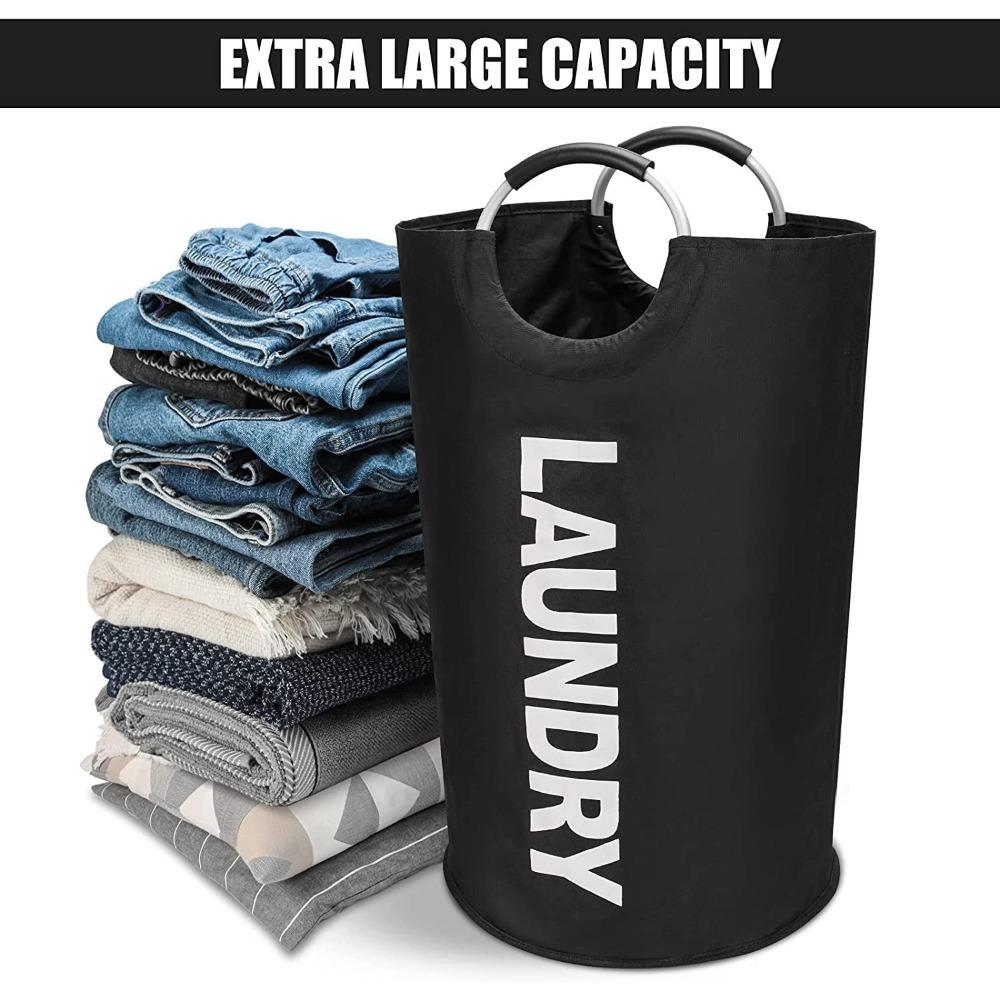 Padded Handle Waterproof Laundry Basket 82L Dirty Clothes Hamper  Laundry Room