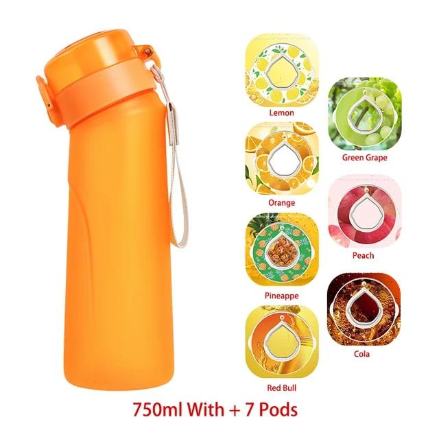 liquid mischen mit nikotin air up® water bottle (16oz) Black Steel + 3 Cola pods | Sugar free flavor  pods Water bottles with straw | Flavored water bottle - Tamaño 16oz main image 0