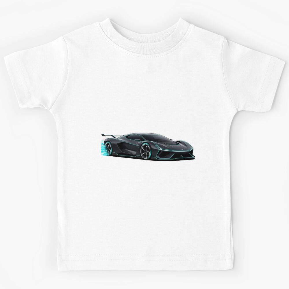 Futuristic Sports Car | Neon Outline Cyberpunk Design | FunkHope Kids T-Shirt 110