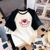 Girls Pink Cotton T Shirt Summer Cartoon Short Sleeve Round Neck Top For Big Kids Fashionable Casual Tee