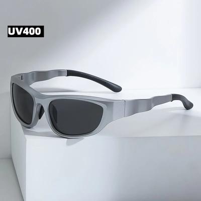UV400 Outdoor Sports Sunglasses Men Women Fashion Cat Eye Frame Black Lens for Windproof UV-resistant Cycling Driving Sunshade