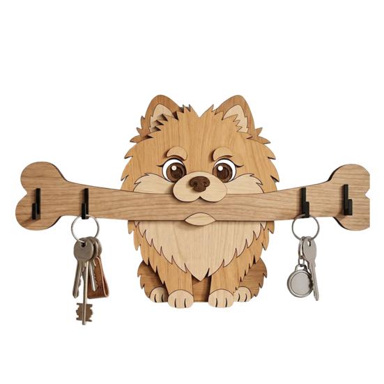 Colgador de llaves, Montado en la pared, Diseño sin perforaciones, con Gancho de almacenamiento con forma de perro de dibujos animados, Portallaves resistente, a prueba de humedad, que ahorra espacio, para el hogar, la cocina