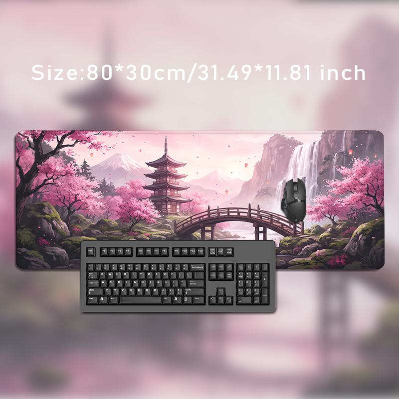 Mouse Pad Pink Cherry Blossom Landscape Gamer printon demand Custom Mousepad XXL keyboard pad Office Non-Slip Laptop Table Mat
