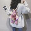 Mini Bag plush toy cartoon One-horned Horse Shaped Rainbow Backpack For Girls And Children Stuffed Animal Backpack