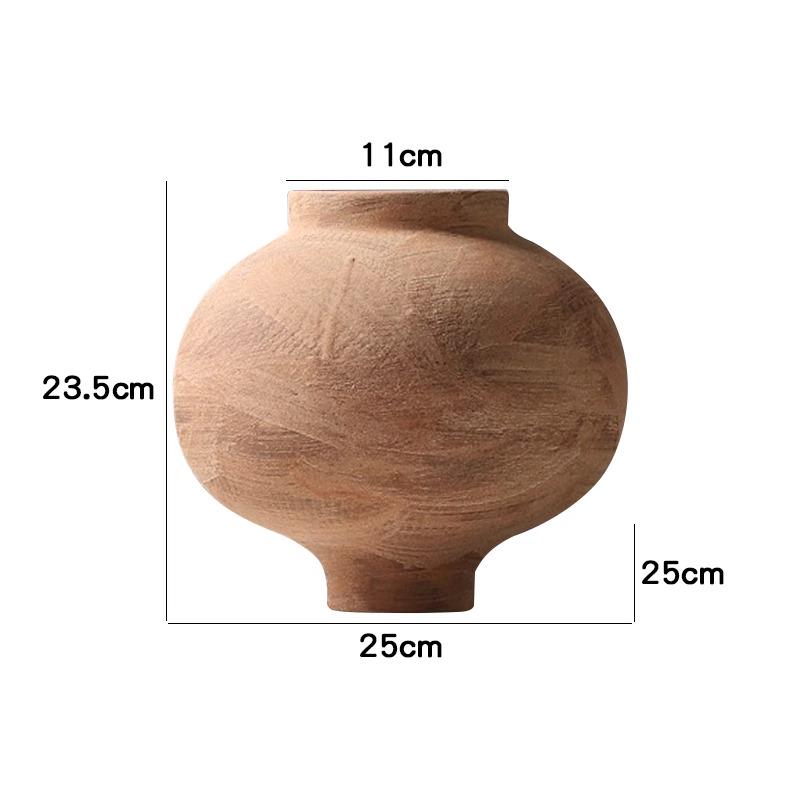 Simple Retro Wabi-Sabi Ceramic Flower Vase - Small Pottery Jar for Arrangements In Model Rooms, Homestays, or Hotels