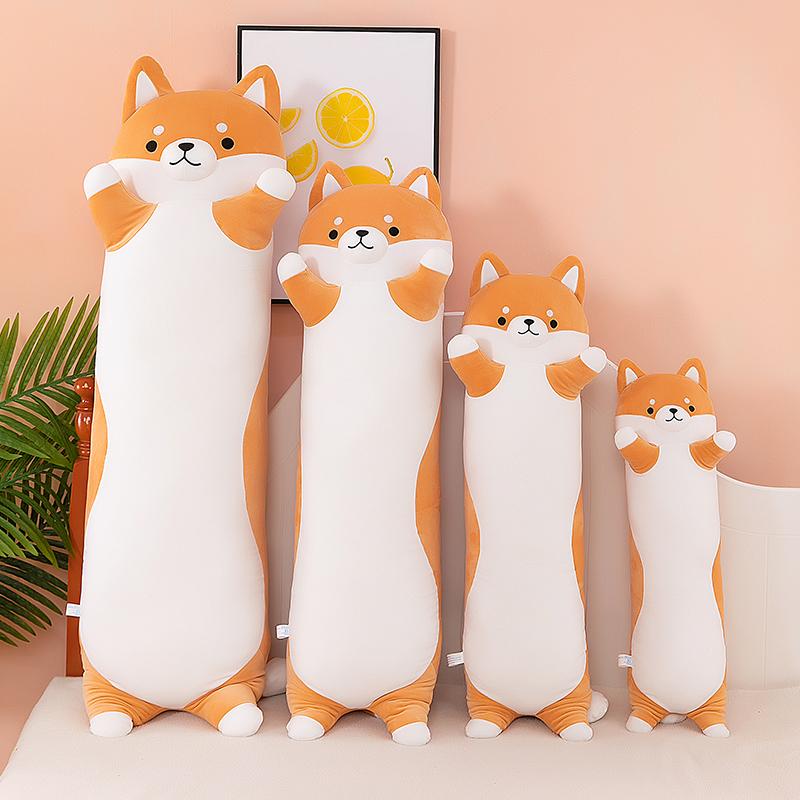 130cm Shiba Inu Doll Throw Pillow Doll Girl Stuffed Toy Legs Rag Doll Long Bed Dog Sleeping Boy Plushie