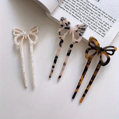 Fashion Butterfly Acetate Hair Clips Women's Elegant U-shaped Hair Stick Simple Headdress Hair Accessories Gift