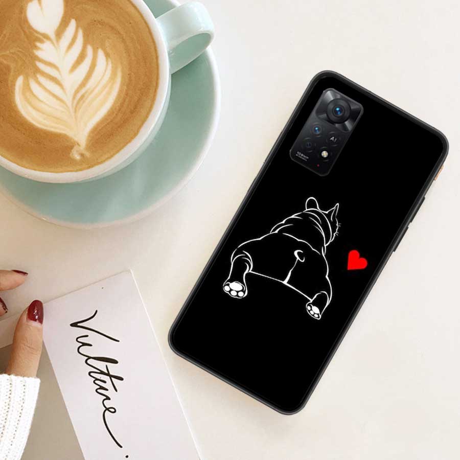 

Черно-белый чехол для телефона с французским бульдогом для Redmi Note 13 Pro 5G Plus 12 12C 10 10A 10C 9 9A 9C 9T 8 8A K60 K70 Pro Xiaomi Cover 7 Redmi Note 13 Pro 4G