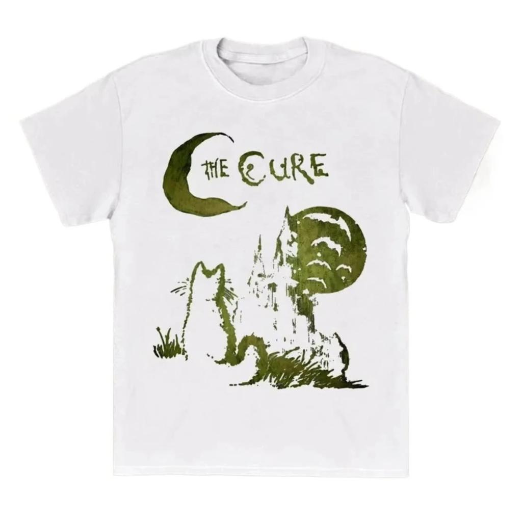 2026 The Cure Cat Tshirt 90s Alt Indie Rock Clothes Band T Shirt Hip Hop Tee Unisex Women Cotton Oversize Clothing Y2k Tops