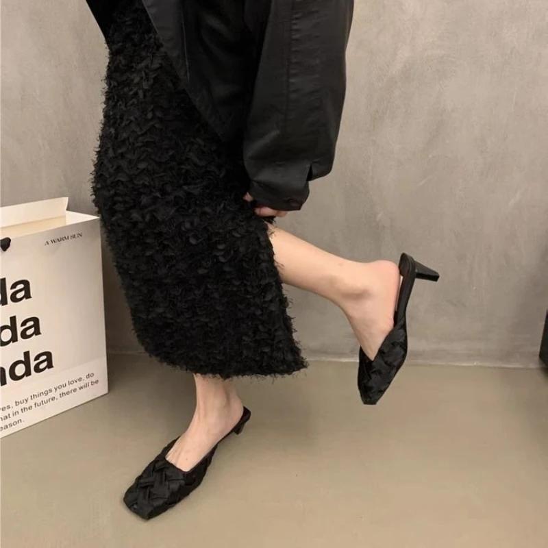 With Heel Sandals Outside Woman Slippers Shoes for Women Non Slip Top Designs Slides Elegant and Fashionable Vip Casual H Sandal