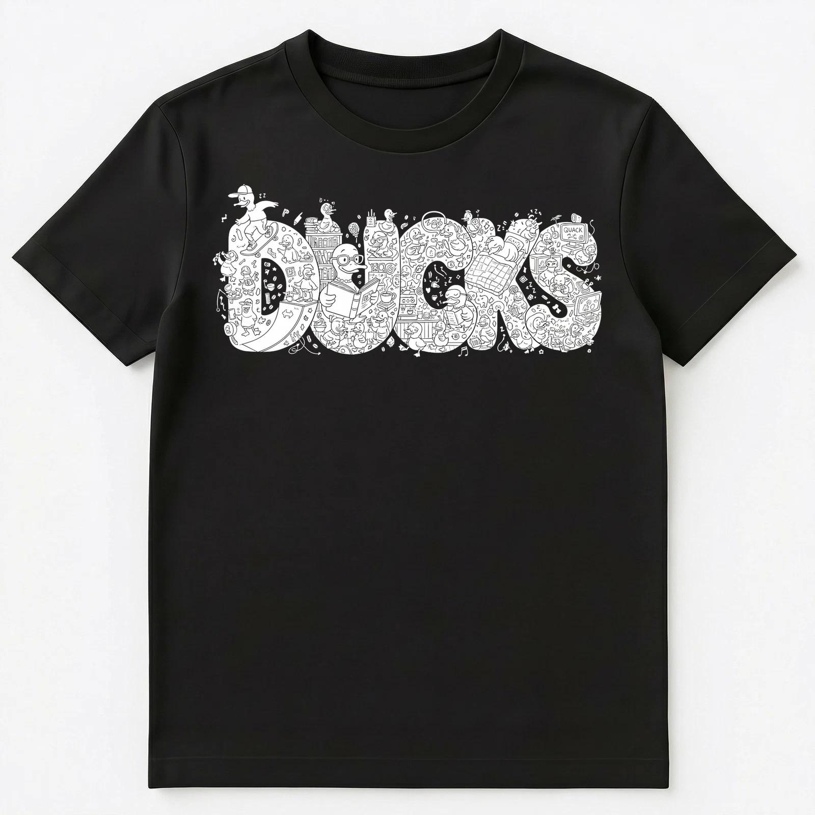 Duck Lover Ducks Doodle Drawing Unisex T-Shirt S