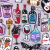 Punk /Heart Embroidery Patch Iron On Patches For Clothing Thermoadhesive Patches On Clothes Cartoon /Bottle Patch Sew Applique Diy 