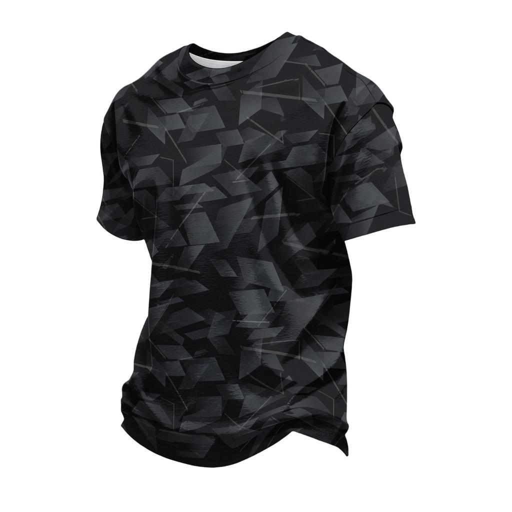Men's Casual Loose Fit Short Sleeve T-Shirt Gradient Print Crew Neck Lightweight Soft Fabric Summer Wear