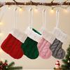 Green Red Christmas Socks Xmas Stocking Knitting New Year Navidad Gift Bag Christmas Tree Decoration Ornament Xmas Tree Pendant