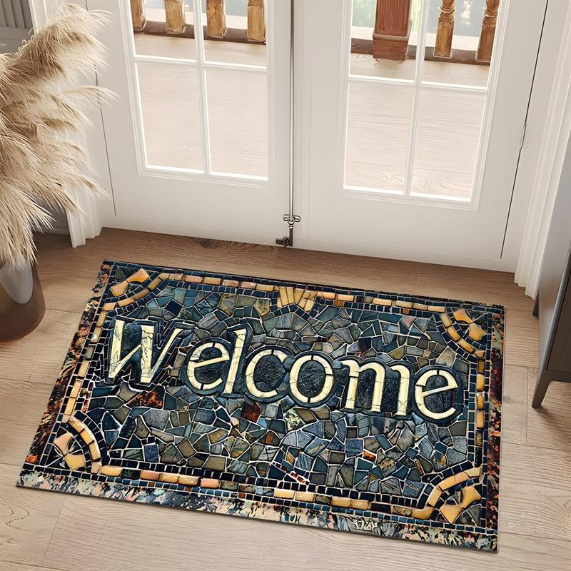 Welcome Entrance Doormat Home Decor Carpet Indoor Outdoor Floor Mat Living Room Bedroom Bath Kitchen Rug