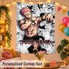Ryomen Sukuna Personalized Wall Tapestry Custom Name Text Polyester Hanging Decor Home Room