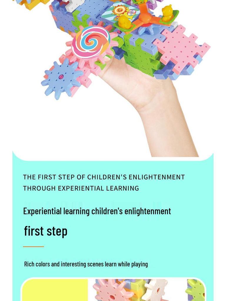 Cross-Border Electric Science & Education DIY Mechanical Gear Building Blocks Toy Set for Kids