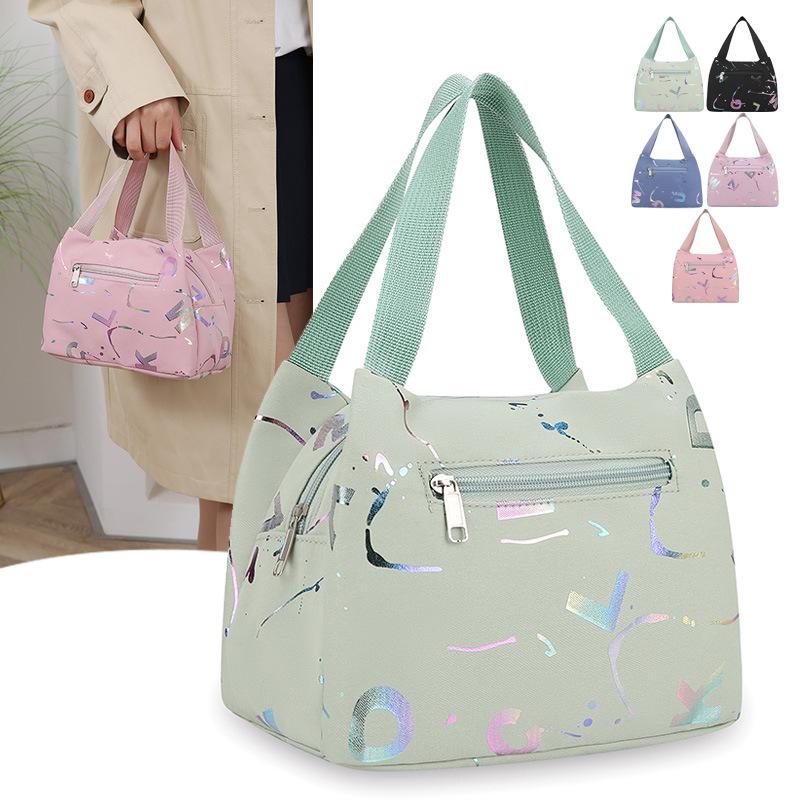 1Pc Trend Printing Women's Handbag, Commuting To Work, Large-capacity Storage, Bento Bag, Portable Small Mommy Bag When Going Out