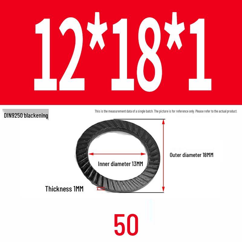 Double-Sided Serrated Lock Washer, 65Mn Steel & 304 Stainless, Anti-Loosening & Anti-Slip, Self-Locking
