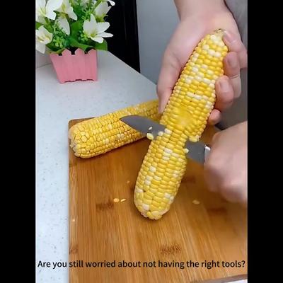 Corn Stripper Kitchen Tool Manual Corn Kernel Remover Stainless Steel Blade Rotary Corn Cob Cutter Vegetable Peeler Kitchen Gadget for Home Cooking