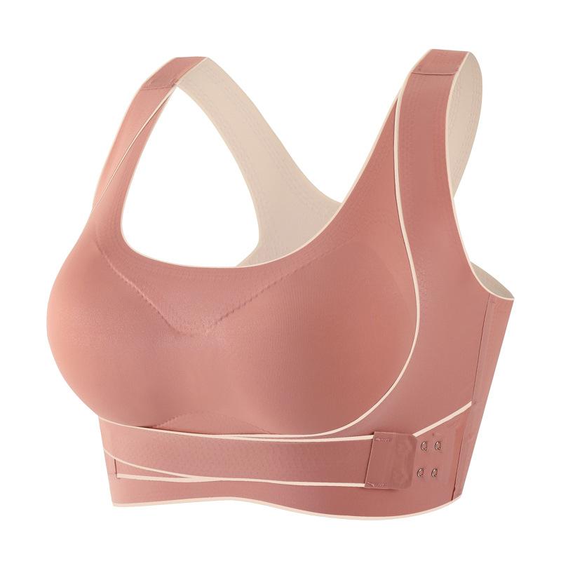 Sportovní podprsenka s předním křížením a bočním zapínáním na přezku, nastavitelná, bez kostic, sportovní tílko na jógu s bočním zapínáním na prsou, dámská podprsenka