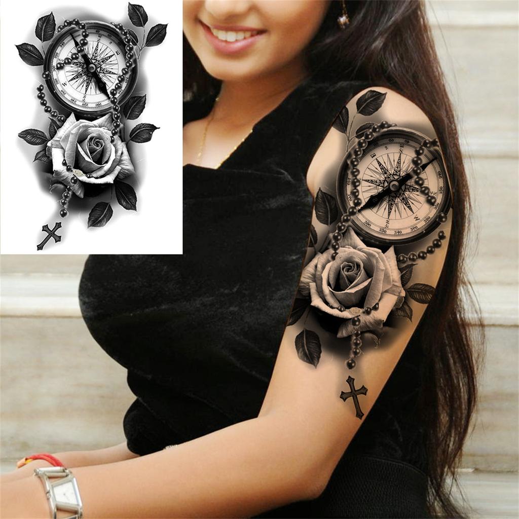 Realistic Sexy Peony Tattoos Temporary Women Adult Flower Arm Tattoos Sticker Waterproof Fake Floral Bloosom Body Leg Art Tatoos