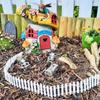 1Pcs 5x90cm Mini Wooden Fence for Miniature Fairy Garden Decoration White Flexible Small Wood Picket Fence Craft