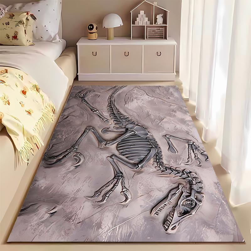 Dinosaur Fossil Pattern Rug - Non-slip rug suitable for living room and bedroom sofas.