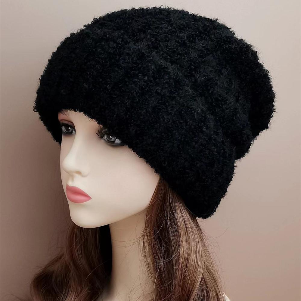Nuevo sombrero holgado de invierno para mujer, gorro con puños decorado a la moda, gorro cálido para invierno para mujer, gorro tejido informal para calle