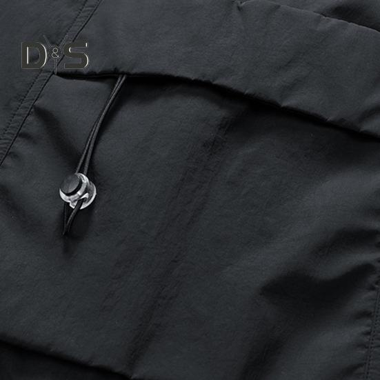 Pantaloni scurți pentru bărbați, cu talie elastică și șnur reglabil, sport, cu buzunare multiple, culoare solidă, croială lejeră, pantaloni scurți casual