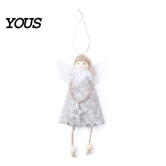 Reusable Christmas Ornament Tree Plush Angel Doll Ornament, Cute Small Soft Fabric Hanging Pendant for Thanksgiving Day Gifts, Holiday Party