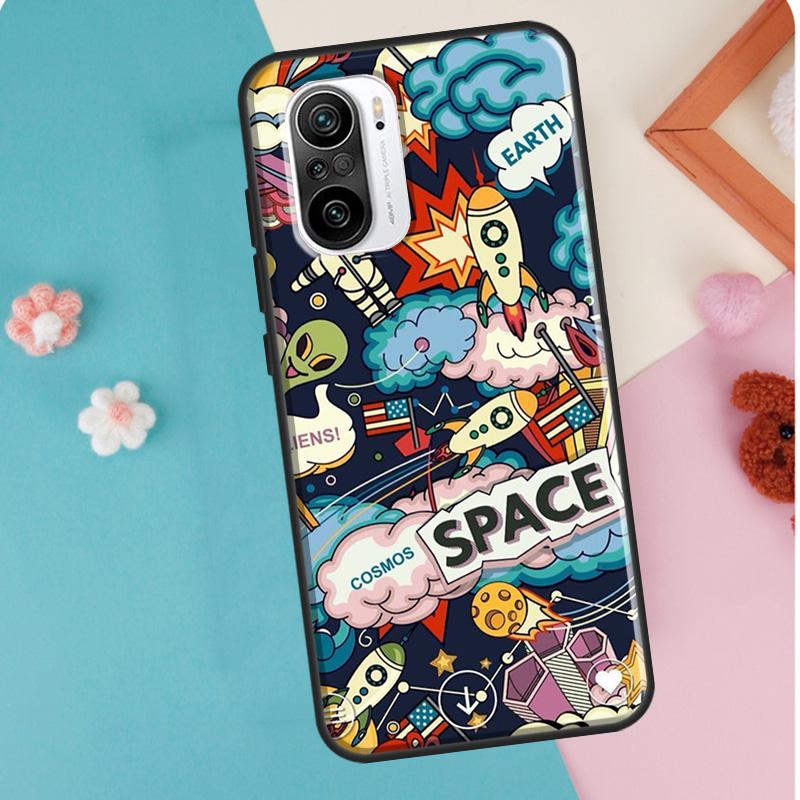 Raumästhetische Spaceman Astronaut Hülle für Xiaomi Mi 11T 12 Pro 12X Mi 11 Lite Ultra Cover für POCO X3 Pro X4 GT M3 M4 F3