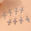 4pairs/set Fashion Rhinestones Religious Cross Drop Earrings for Women Men Earrings Hip Hop Punk Jewelry Gift