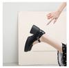 Fashion round head solid color Mary Jane shoes 2025 early spring new one-word buckle square heel small leather shoes college style loafers