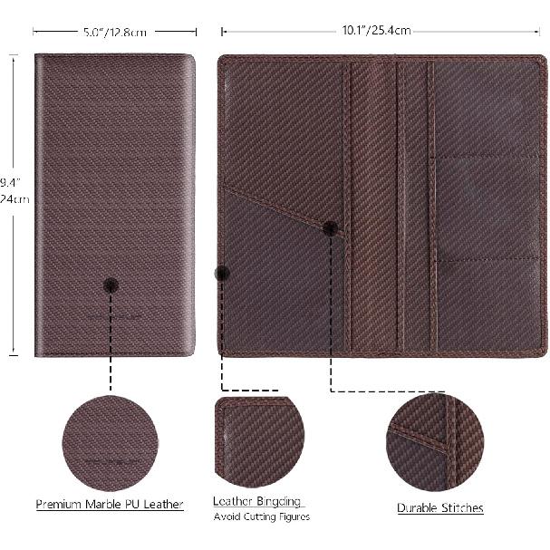 TOURSUIT Car Registration And Urance Card Holder, Vehicle License Document Glove Box Compartment Organizer, Essential Car Wallet Case For Driver Auto