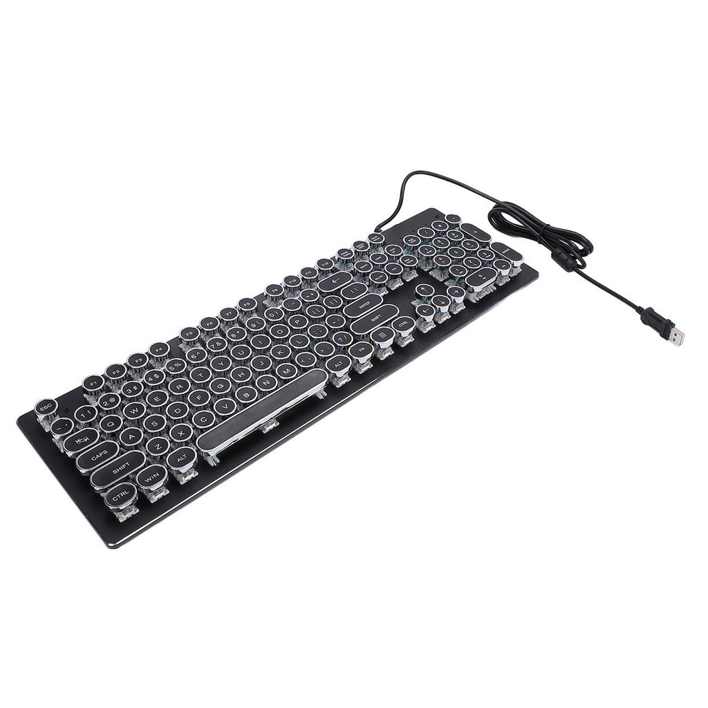 Gaming Keyboard with Blue Switch 104 Keys RGB Backlit USB Wired Mechanical Keyboard for Win 7 8 10