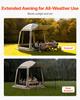 Screen House Zelt, 3030 x 2650 x 2300 mm, 4-8 Personen Pop-Up Screen Zelt mit erweiterter Markise, Tragbares abgeschirmtes Überdach mit Tragetasche, Netzgewebe