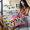 Anime Powerpuffs Girlss Pillow Covers Cartoon Sofa Decorative Home Double-Sided Printing Short Plush Cute Cushion Cover