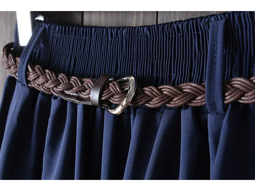 College Style A-line Skirt with Belt - Versatile, Mid-length, Summer Skirt for Women