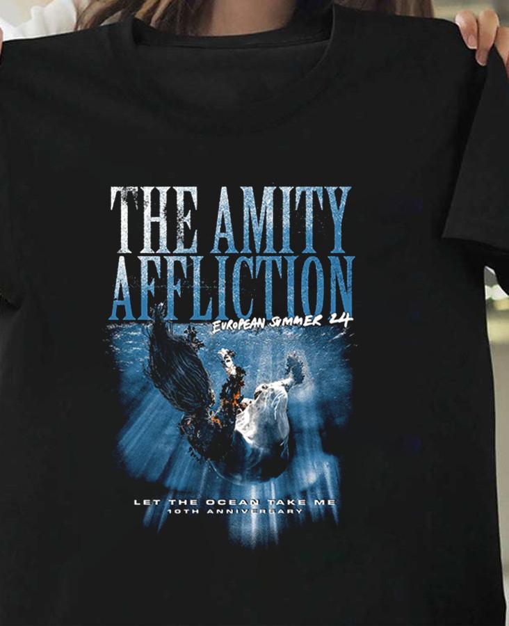 The Amity Affliction - Европейский тур Черная Хлопковая Футболка Все размеры S-5XL OM257 Унисекс Футболка XXXL