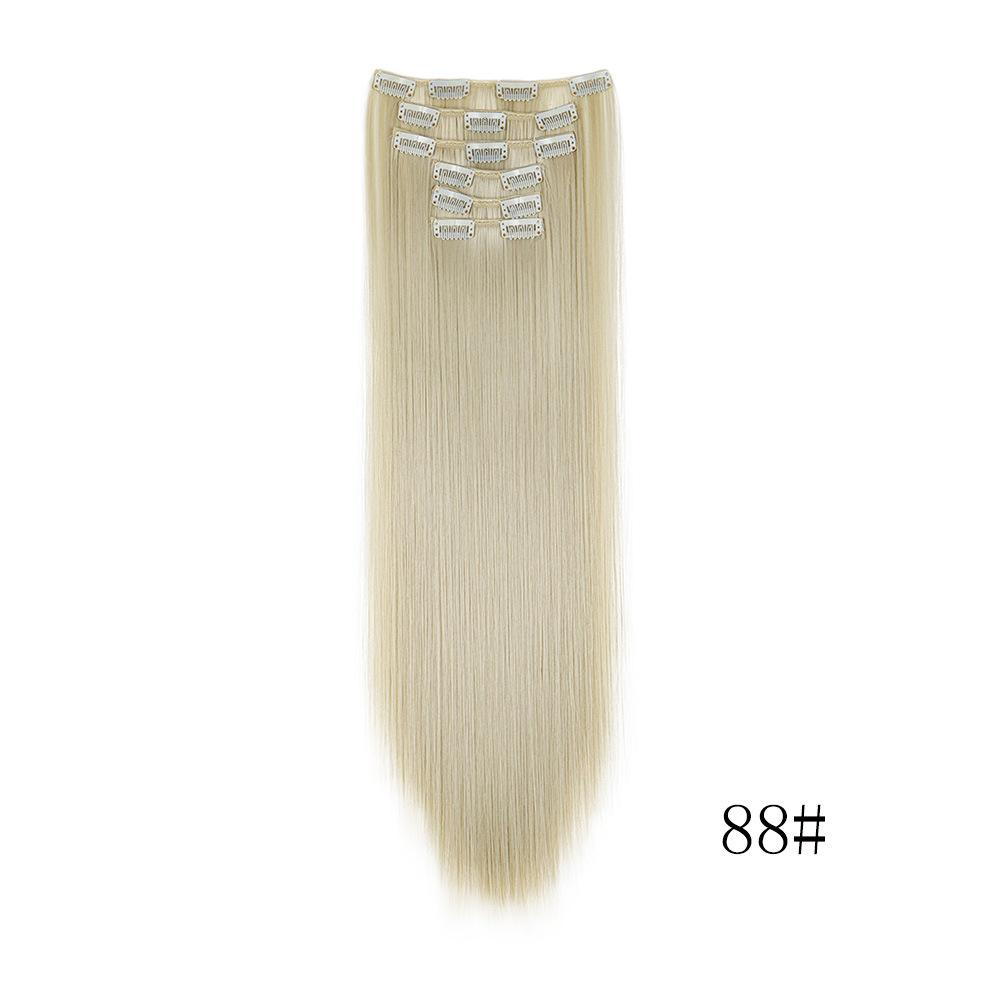 6PC Clip in Hair Extensions 24" Straight Long Extensions for Women Synthetic Hairpiece Highlight