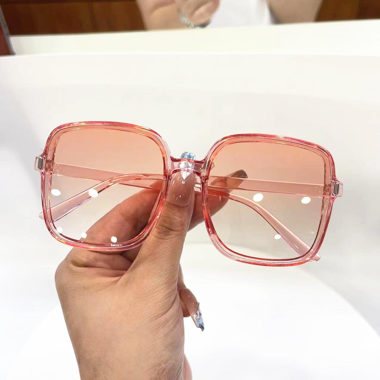 

Винтажные квадратные солнцезащитные очки Rice Nail для круглого лица, женские, с защитой от ультрафиолета, солнцезащитные очки с большой оправой, Para