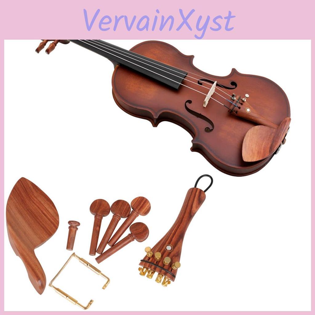 44 Parts Wood Chin Violin Rest Tuning Pegs Tailpiece Fine Tuning End Pin Violin Accessories