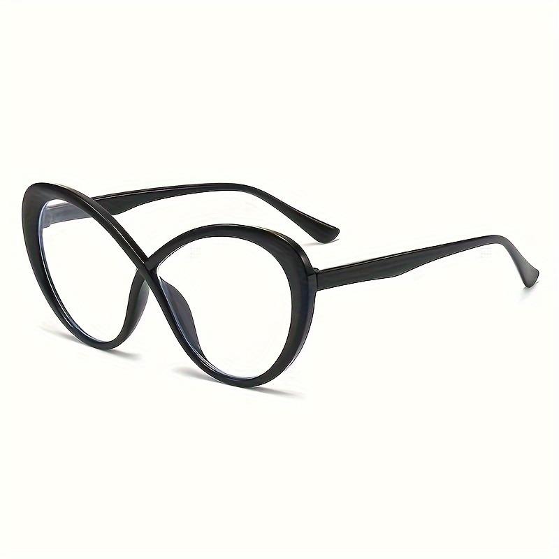 Fashion Cat Eye Glasses for Women Oval Frame Plastic Gradient Lens Anti-Blue Light Color Changing Eyeywear