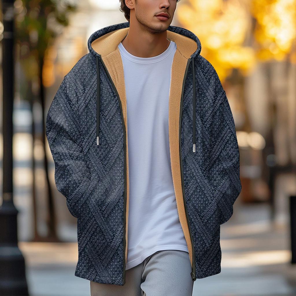 Pánská silná kapsová bunda na zip s kapsami vloženými do bavlněné bundy